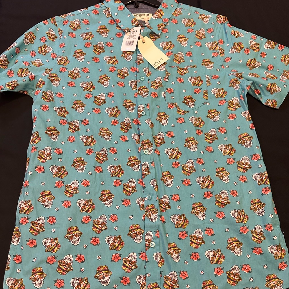 Kohl's Teal Floral Men's Casual Shirt